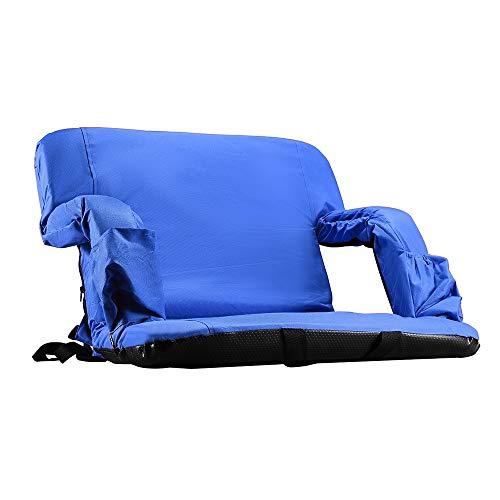 Bleacher&Bench用KKAスタジアムシートクッション付ポータブル折りたたみチェア背もたれ付リクライニングスタジアムチェア、ショルダーストラップ、ジッパー Bleacher&Bench用KKAスタジアムシートクッション付ポータブル折りたたみチェア背もたれ付リクライニングスタジアムチェア ショルダーストラップ