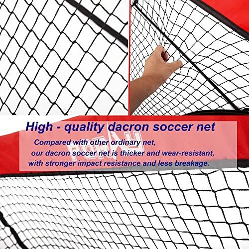 Poray ポータブルサッカーゴールネット キッズ&大人用 LEDライトストリップ付き 2個セット ポップアップ 4フィート サッカーゴール フィールドマーカーコー Poray ポータブルサッカーゴールネット キッズ&大人用 LEDライトストリップ付き 2個セット ポップアップ 4フィート サッカーゴール