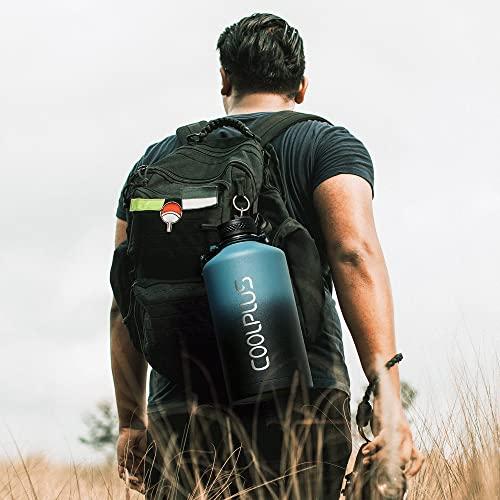 クールプラス128オンスガロン水筒パラコードハンドル付蓋3枚、シアン&64オンス保温水筒、ホットマルーン クールプラス128オンスガロン水筒パラコードハンドル付蓋3枚 シアン&64オンス保温水筒 ホットマルーン