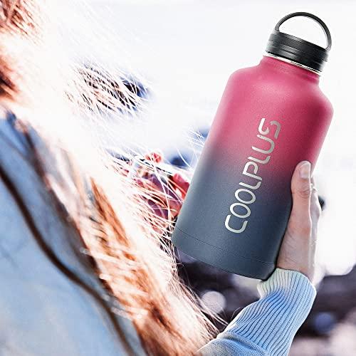 クールプラス128オンスガロン水筒パラコードハンドル付蓋3枚、シアン&64オンス保温水筒、ホットマルーン クールプラス128オンスガロン水筒パラコードハンドル付蓋3枚 シアン&64オンス保温水筒 ホットマルーン