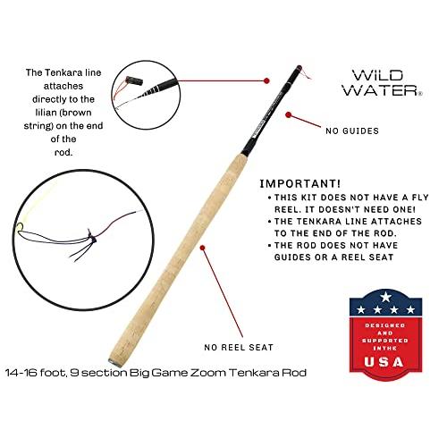 Wild Water フライフィッシングズーム テンカラロッド 14 - 16フィート 9セクション IM8 グラファイト 伸縮ロッド コルクハンドル ハードチューブロッドケー IM8 Wild Water フライフィッシングズーム テンカラロッド 16フィート 9セクション グラファイト 伸縮ロッド コルクハンドル