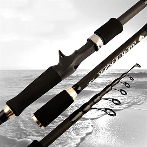 伸縮釣竿炭素繊維1.8 m-3.0 m Mパワーポータブル伸縮釣竿鋳物スピニング魚の手釣りタックルシーロッドポータブル釣竿(カラー:ホワイト、長さ:2.7 m)