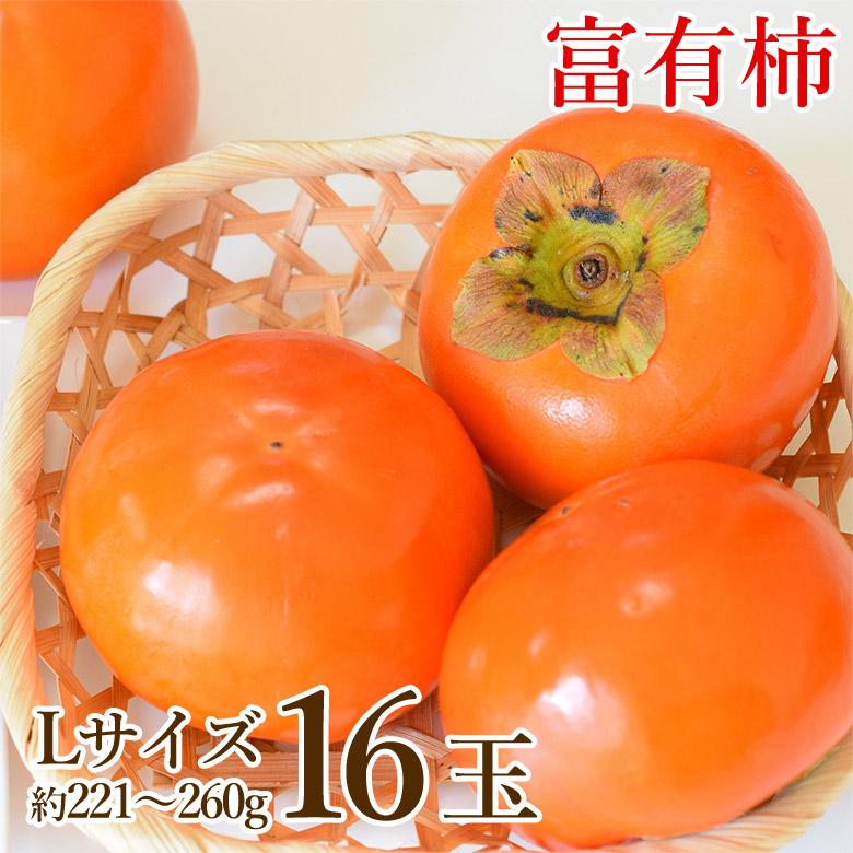 送料無料 和歌山県 奈良県 富有柿 ご家庭用 16玉売り L 221g~260g 秋
