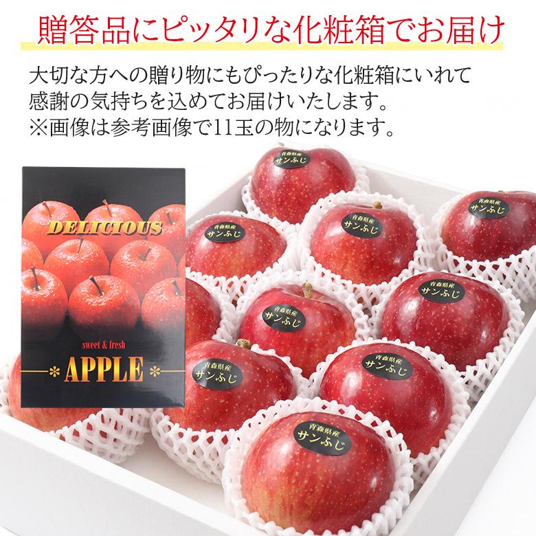 安心の自社検品 化粧箱 サンふじ ふじりんご 11玉 1玉 約 270g 前後 