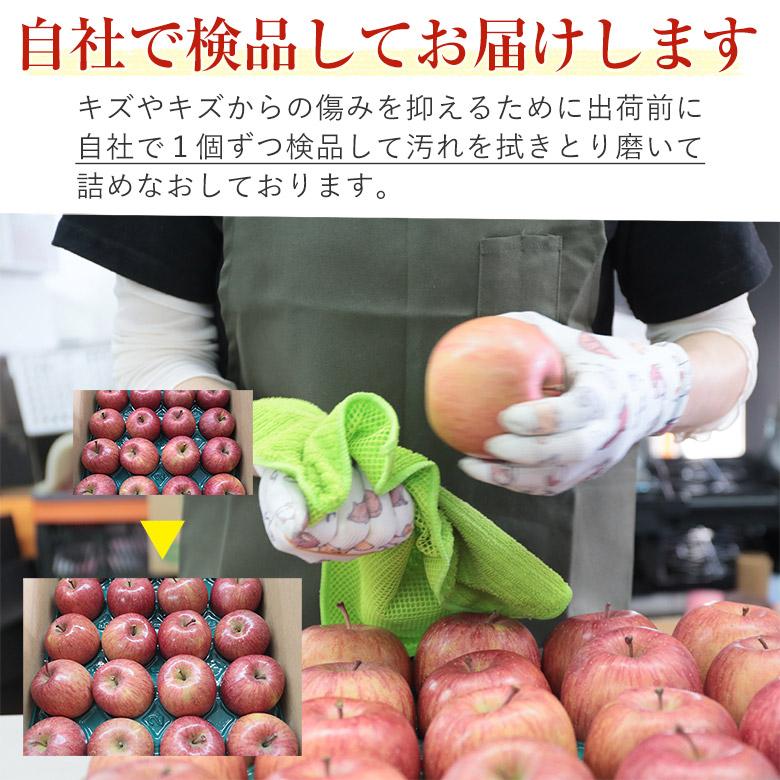 安心の自社検品 化粧箱 サンふじ ふじりんご 6玉 1玉 約 270g 前後