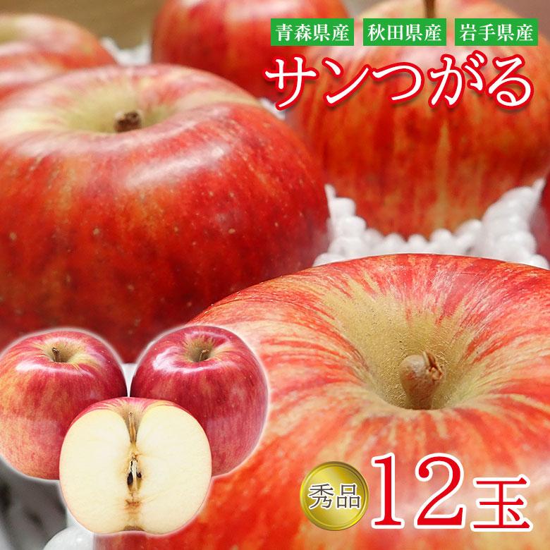 送料無料 産地厳選 青森県 秋田県 岩手県 サンつがる サン津軽 秀品 12玉 りんご 蜜いり りんご 蜜入りりんご 国産 国産りんご 青森りんご リンゴ Suntugaru 12 くだもの観覧車 通販 Yahoo ショッピング