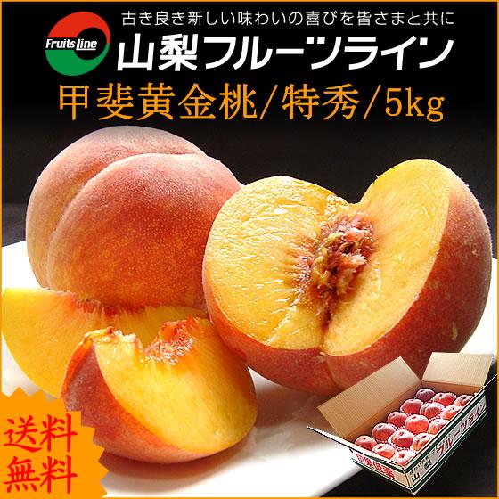 敬老の日 ギフト 桃 山梨 甲斐黄金桃 特秀 約5kg 13〜18個入 送料無料