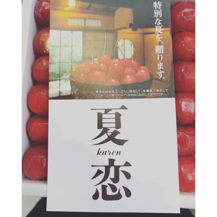 お中元 さくらんぼ 夏恋 かれん 佐藤錦 岩手産 手詰め 500g化粧箱 2L