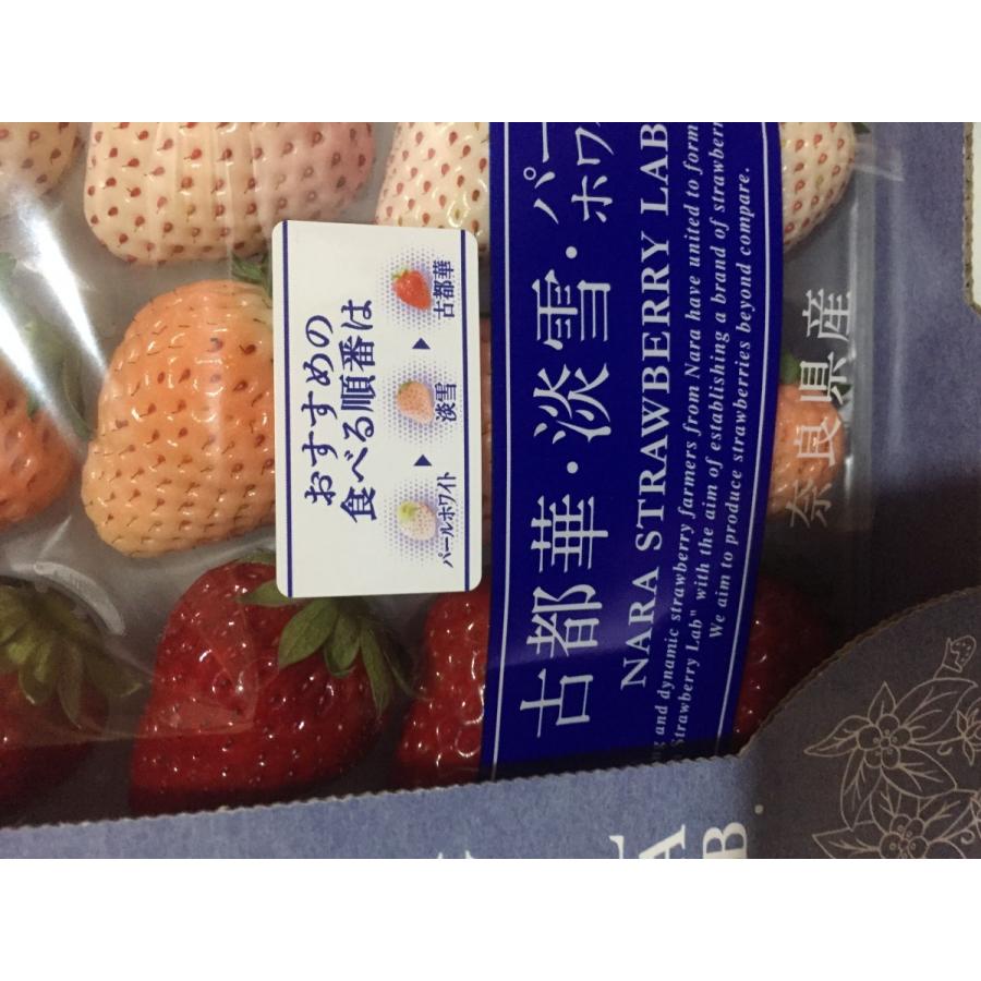 三色いちご 古都華 淡雪 パールホワイト 奈良産 Lまたは2L 三色いちご 古都華 淡雪 パールホワイト 奈良産 Lまたは2L