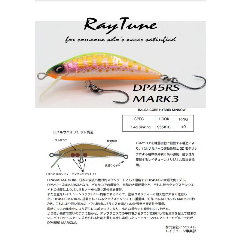 【レイチューン】DP45RS マーク3 2点 レイチューン DP45RS MARK3 ヤマメ を確認した話（RayTune