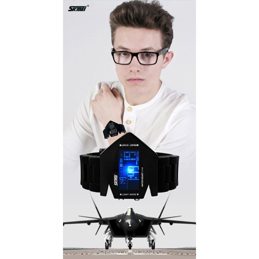 メンズステルス 並行輸入 ハイクラス 50m防水 LED腕時計(WHITE) オシャレ腕時計 かっこいい 個性的 変り種ウォッチ【Skmei正規品】 |  | 03