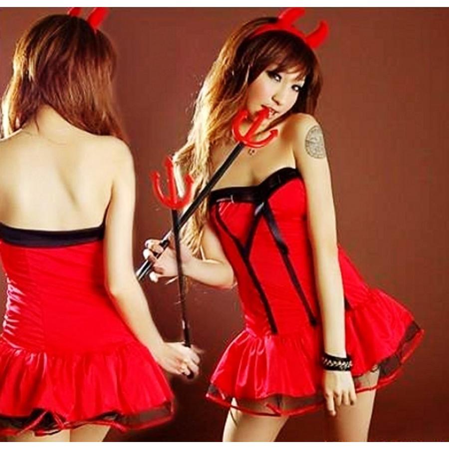 鬼っ子 魔女ドレス 悪魔仮装 コスプレ 角付きカチューシャ 人気ハロウィンコスチューム衣装 ディズニー 仮装用 | 