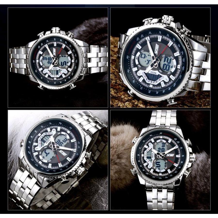 メンズ30m防水スポーツ腕時計 並行輸入 ハイクラス デジタル×アナログ お洒落腕時計 かっこいい 個性的 面白 変り種ウォッチ【Skmei正規品】 |  | 01