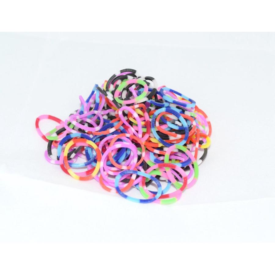 COLOR BANDS ☆ミックスセット 3000本☆ ５種類のカラーバンドが入ったセット 計約3000本入り 半透明Sフック・かぎ針付き |  | 01