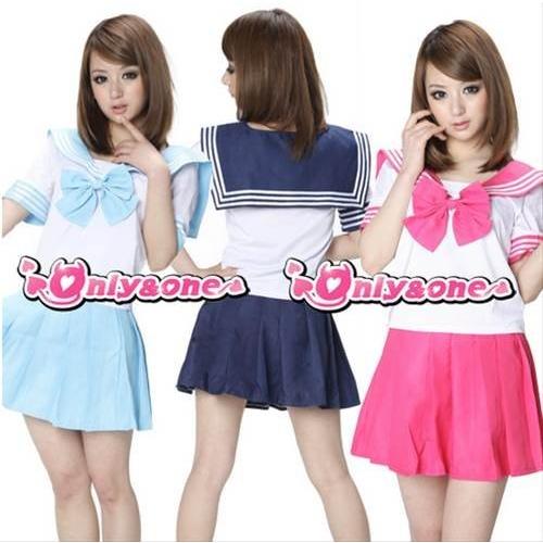 可愛すぎるセーラー服 ☆ コスプレ コスチューム 制服 衣装 オリジナルハイソックス付き♪（ブルー） | 