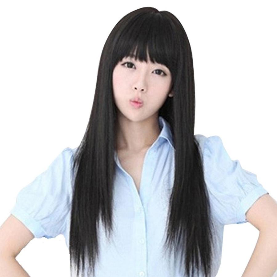 耐熱フルウィッグ-ぱっつんストレート/ロング/ブラック（ウィッグキャップ付き） |  | 03