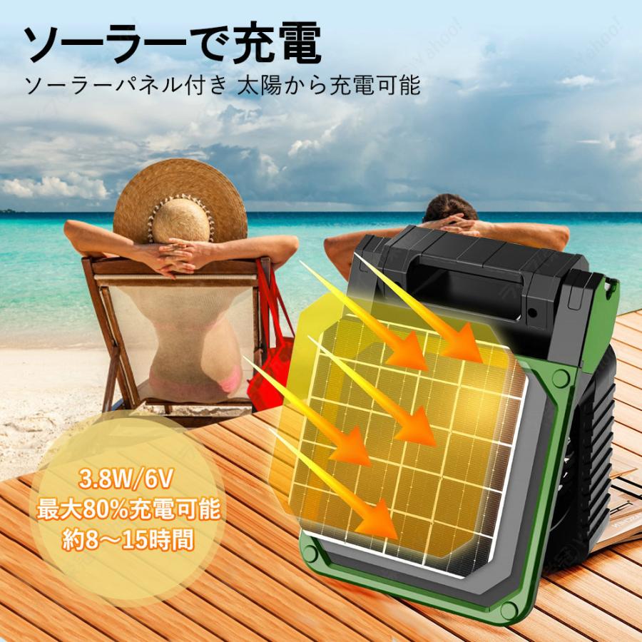 扇風機 充電式 コードレス ソーラー 防災 対策 静音 卓上 dc 静か