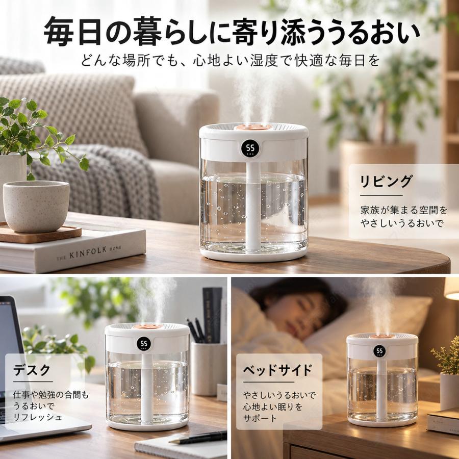 加湿器 卓上 超音波式 大容量 上部給水 省エネ 卓上加湿器 静音 除菌