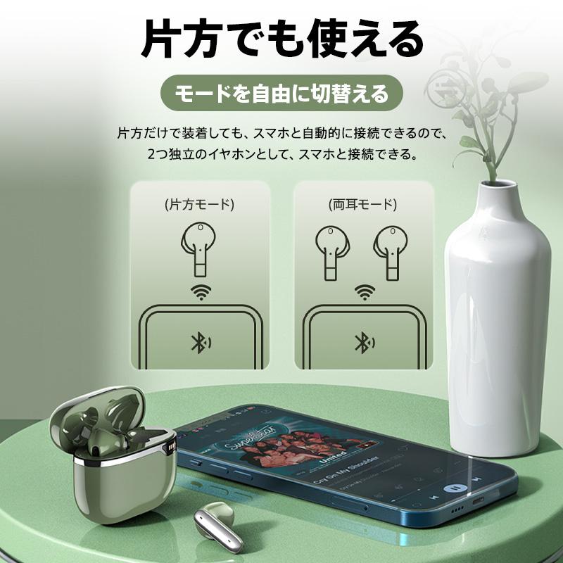 ワイヤレス イヤホン 日本語音声ガイド Bluetooth 5.2 LED残量表示 自動ペアリング 最新版 iPhone 15 Android Hi-Fi CVC8.0 高音質 重低音 防水｜fs100｜13