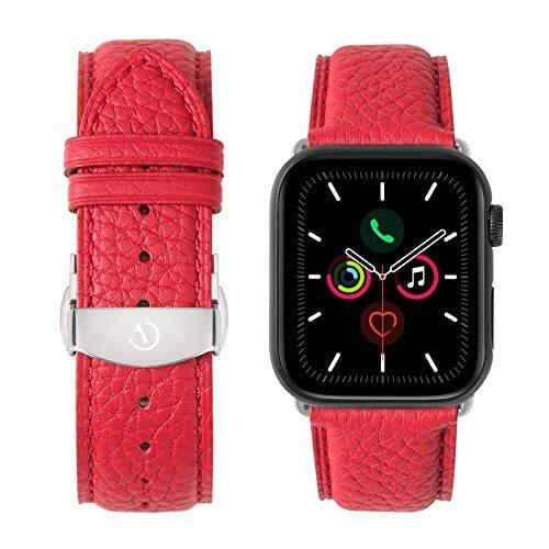 激安通販の 【並行輸入品】CHAVIS ドイツ製レザー腕時計バンド Apple Watch Series 7 6 SE 5 4に対応 調節可能なステンレススチール レインブーツ