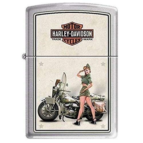 激安超安値 【並行輸入品】Zippo "Harley Davidson-WWII Army Pinup" Brushed Chrome Lighter, 9939 オイルライター