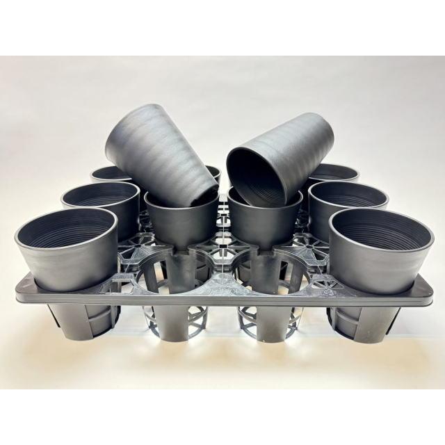 10.5cmポットや3.5号鉢用丸型枠トレイ:3×4=12鉢用+陶器風プラ 10.5cmポットや3.5号鉢用丸型枠トレイ:3×4=12鉢用+陶器風プラ