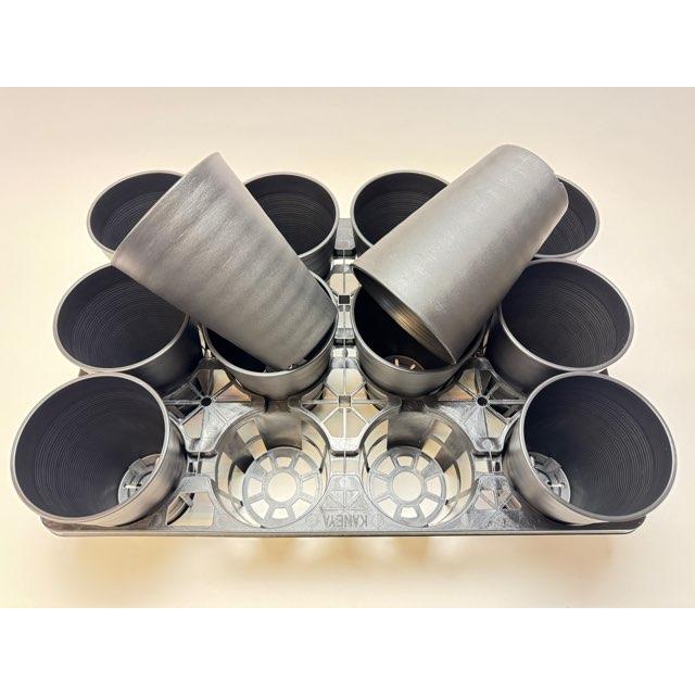 10.5cmポットや3.5号鉢用丸型枠トレイ:3×4=12鉢用+陶器風プラ 10.5cmポットや3.5号鉢用丸型枠トレイ:3×4=12鉢用+陶器風プラ