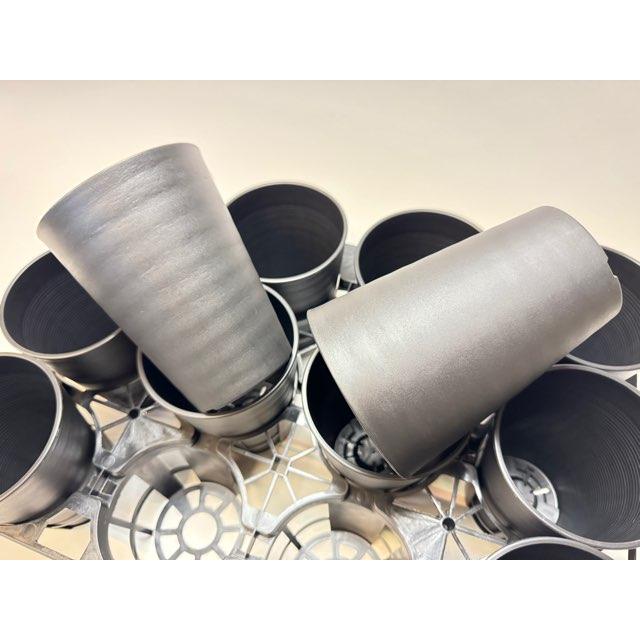 10.5cmポットや3.5号鉢用丸型枠トレイ：3×4=12鉢用＋陶器風プラ鉢