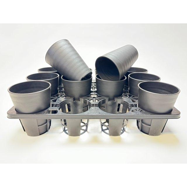 10.5cmポットや3.5号鉢用丸型枠トレイ:3×4=12鉢用+陶器風プラ 10.5cmポットや3.5号鉢用丸型枠トレイ:3×4=12鉢用+陶器風プラ