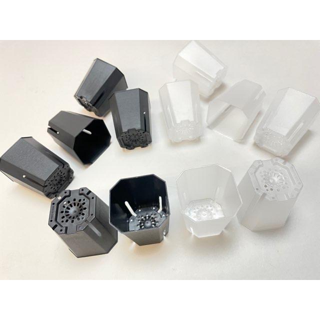 鉢 プラスチック 花丸 スリット　多肉植物　1.7号鉢 2.5 ポット　12個 1.7号ミニスリット深鉢55型-半透明クリアー☆(スリットポット