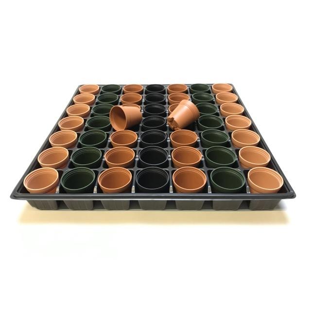 1号プラ鉢ぴったり整理トレイ：浅型(3.3cm)-薄(ソフト)：7×7=49