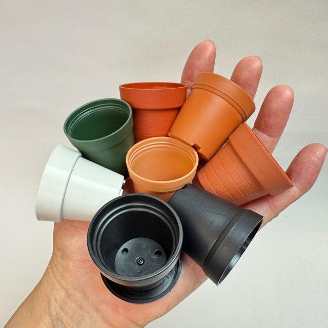 1号プラ鉢-黒鉢＋黒受皿セット 超ミニサイズ1寸鉢※空鉢販売で
