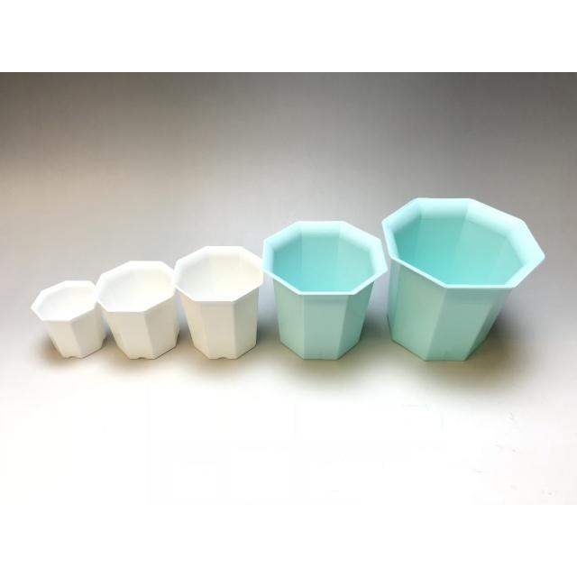 八角縁広プラ鉢(シャトル鉢)-2.5号中-茶(八角鉢) : フラワーショップ