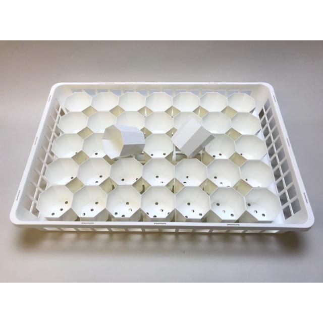 八角縁切立白プラ鉢-2号-ミニ(2Y)カネヤ＊兼弥産＊八角鉢[2GW