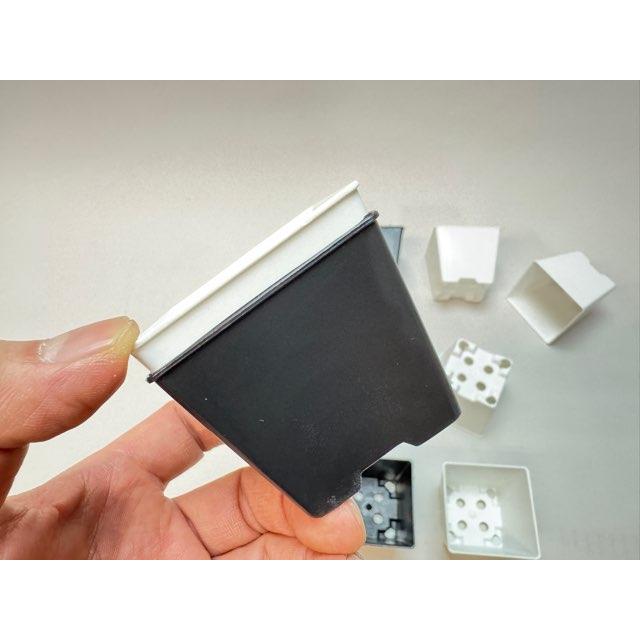 2号プラ鉢四角型-黒色-ミニサイズ※【黒-超ミニ】[2GB 2号プラ鉢四角型-黒色-ミニサイズ※【黒-超ミニ】[2GB