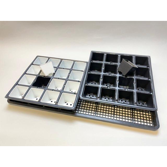 2号プラ鉢ぴったり整理トレイ-薄(ソフト)+2号プラ鉢四角型-白 2号プラ鉢ぴったり整理トレイ-薄(ソフト)+2号プラ鉢四角型-白