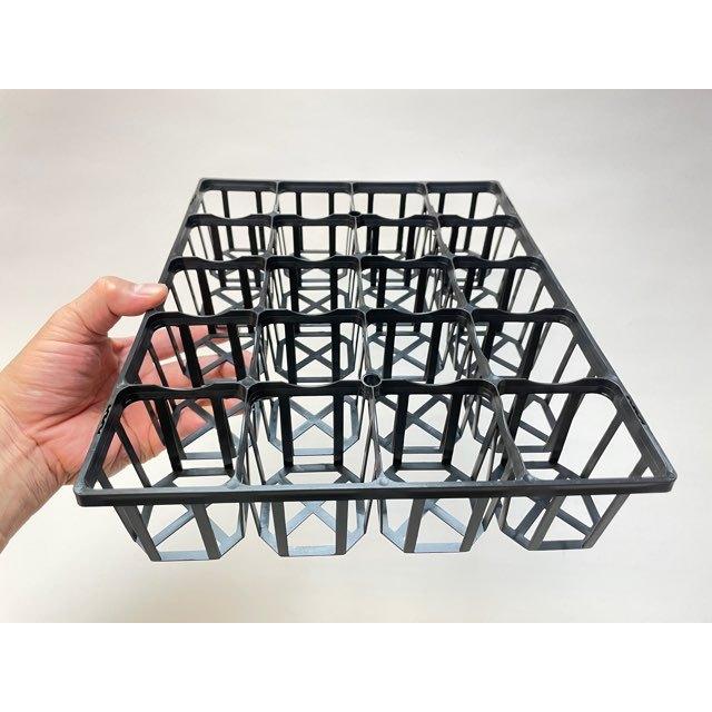 7.5cmポットや2号鉢用四角型枠トレイ：ハーフ標準型[H6.4cm](4×5=20鉢