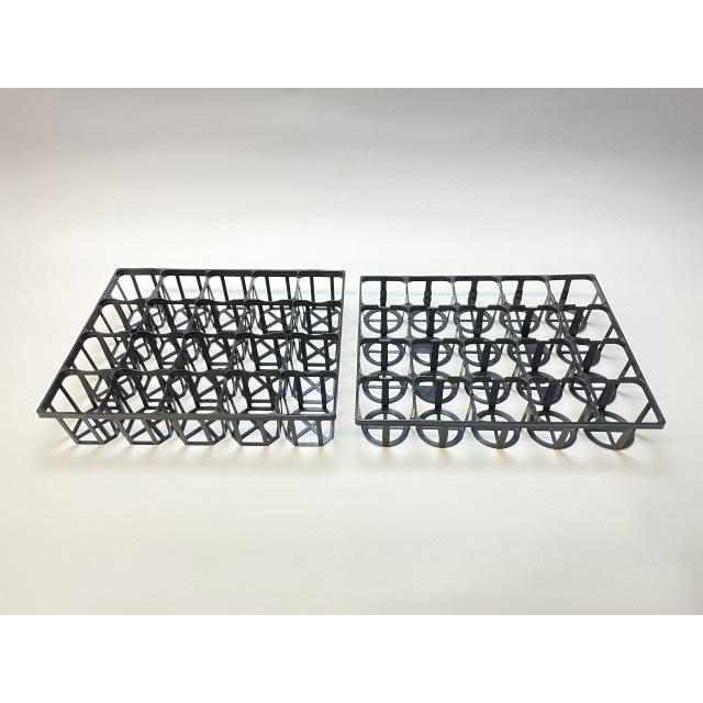 7.5cmポットや2号鉢用四角型枠トレイ：ハーフ浅型[H5.5cm]-20鉢用[空