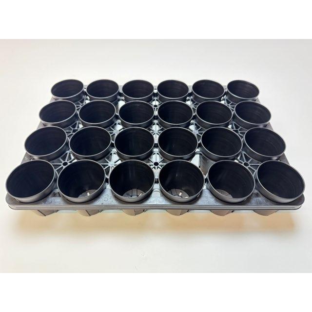 【埼玉県】鉢底からの高さ2m特大セローム【手渡し限定】 7.5cmポットや2.5号鉢用丸型枠トレイ：4×6=24鉢用＋陶器風プラ鉢