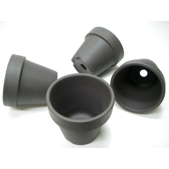 黒陶器鉢(黒朱温鉢/黒土)-2.5号(φ7.9×H7.1) : フラワーショップ 黒陶器鉢(黒朱温鉢/黒土)-2.5号(φ7.9×H7.1) : フラワーショップ