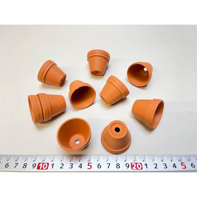 テラコッタ鉢-1.2号/超ミニ(小)(外径φ3.5×高さ3cm/☆小さい方からNo