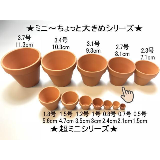 テラコッタ鉢-2.7号/テラミニ大-小(外径φ8.1×高さ6.6cm/☆小さい方から