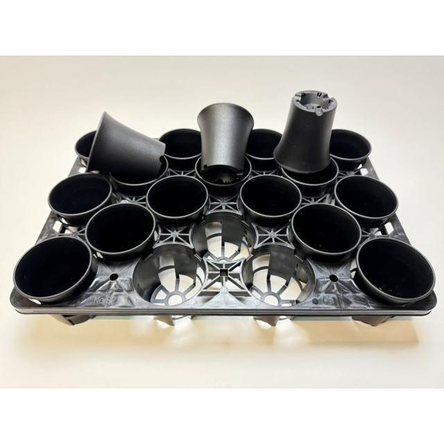 9cmポットや3号鉢用丸型枠トレイ:3×4+2×3=18鉢用+厚手のプラ 9cmポットや3号鉢用丸型枠トレイ:3×4+2×3=18鉢用+厚手のプラ