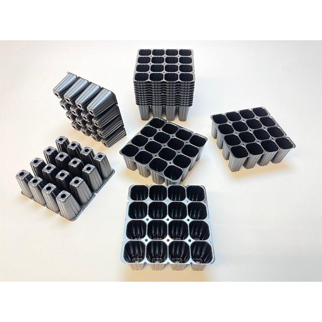 育苗ミニポット:カットセルトレイ-4×4=16穴[植穴:中2.9cm四角