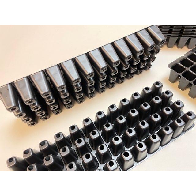 育苗ミニポット:カットセルトレイ-12×4=48穴[植穴:ミニ1.8cm四角]工場