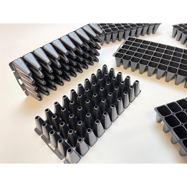 育苗ミニポット:カットセルトレイ-10×5=50穴[植穴:小2.3cm四角]工場