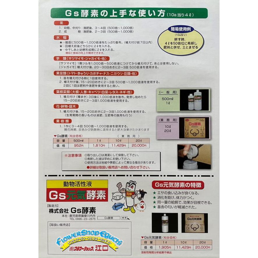 植物活性液Gs酵素-20Ｌ＊オーガニック・有機JAS認定規格適合資材※1箱で1ヶ口になり、数量分の送料が計算されます。｜fseguchi｜08