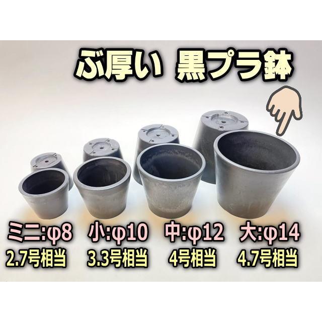 ぶ厚い黒プラ鉢大-φ14規格(4.7号相当)ブラックポット[254GB