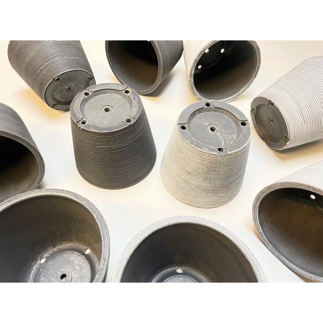 厚めのプラ鉢3号ライン-ホワイトグレー : フラワーショップ江口Yahoo