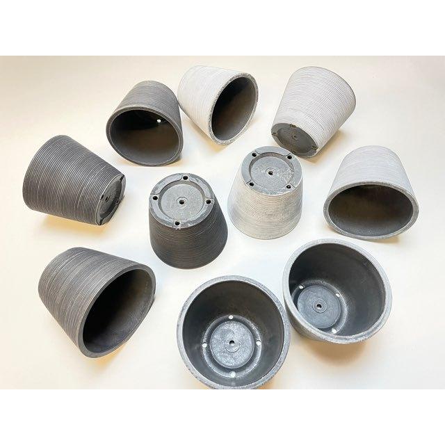 厚めのプラ鉢3号ライン-ホワイトグレー : フラワーショップ江口Yahoo